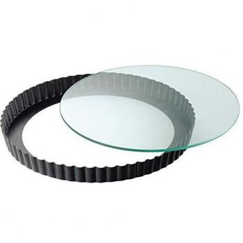 Molde Redondo Desmontable con Base de Cristal Kaiser, Negro, 28 cm