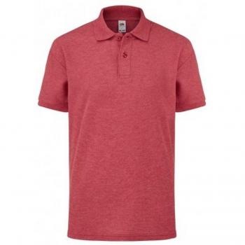 Kids' Heather Red Poly/Cotton Pique Polo Shirt (Size 5-6 Years)
