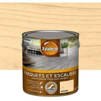 Xyladecor Mat : Vitrificateur pour intérieurs bois dur, teinte transparente, 2,5L