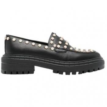 Mocassini TWINSET in pelle sintetica con perle cabochon Nero Taglia 36