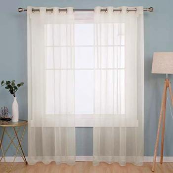 Tende Per Soggiorno in Voile Transparenti – 140x260 cm, Beige, 2 Pannelli