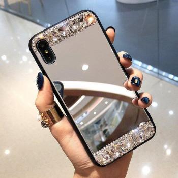 Glitzernder Spiegelschutz für iPhone 6/7/8 Plus und XR/XS Max – Diamantglas
