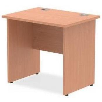 Impulse 800mm Beech Desk with Straight Legs and Panel-End Top