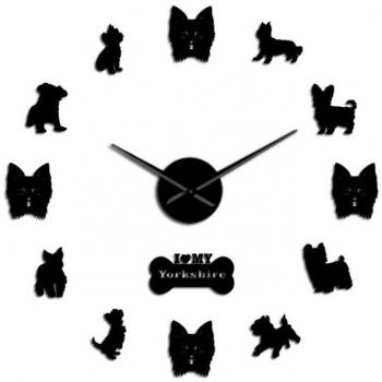 Yorkshire Terrier Dog 3D Wall Clock