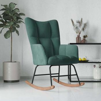 Silla Cómoda Verde Oscuro con Estilo Terciopelo