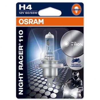 OSRAM NIGHT RACER 110 H4, Lámpara Halógena para Motocicleta, 64193NR1-01B