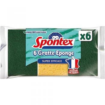Gratte‑Éponge Eco‑Fibres Spontex, Pack de 6