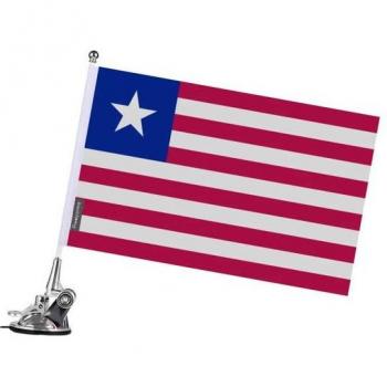 Reusable Liberia Flag – 27×35 cm – Suction Pole Attachment – Heavy‑Duty Polyester – Two‑Way Print