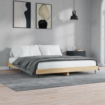 Bettgestell aus Holzwerkstoff Sonoma-Eiche 200x200 cm