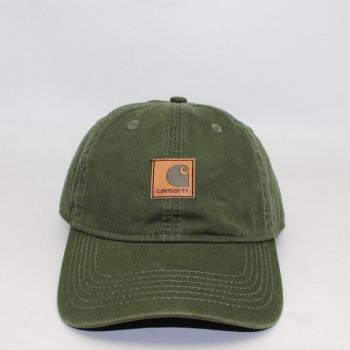 Gorra de béisbol con visera curvada y material de cuero antiguo