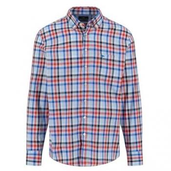 Red Poppy Long‑Sleeve Combi Shirt – Fynch Hatton Classic (M, Men)