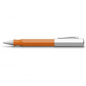 ONDORO 147512 Faber‑Castell Tintenroller – Edelharztinte – 0,5 mm Mine – mit Geschenkbox – Orange/Silber