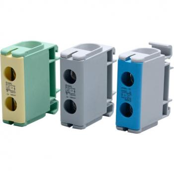2pcs 50mm² DIN Rail Mount Terminal Block Aluminum 800V One Pole