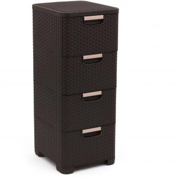 Curver Style Brown 4‑Drawer 4x14L Bookshelf
