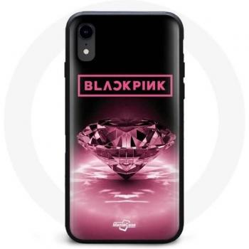 Coque de Protection iPhone X Maniacase – Décor Rose et Diamanté – Blackpink