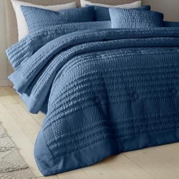 Catherine Lansfield Lennon Blue Bedspread