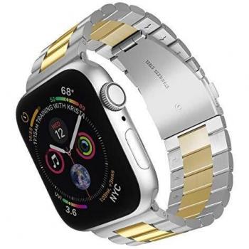 ARTCHE Bracelet Apple Watch 45mm 44mm 42mm Métal Acier Inoxydable Argent & Or