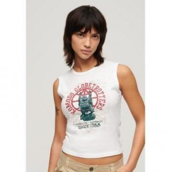 Superdry W6011978A “Globe Trotter Komodo” Tanktop – weiß, Größe S