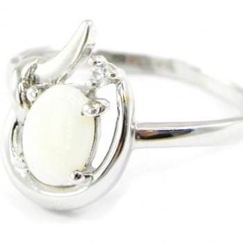 Opal Goddess Ring in Rhodium