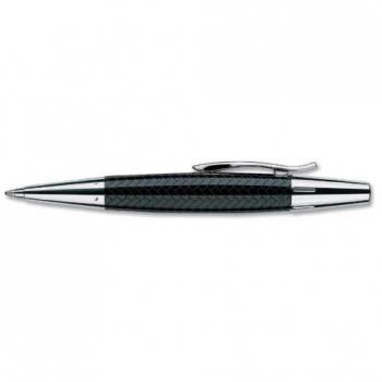 Faber-Castell E-motion Ballpoint Pen in Resin with Parquet Engraving, Black