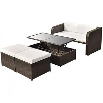 VidaXL Gartenmöbel 4-tlg. Poly Rattan Sitzgruppe Lounge Garnitur