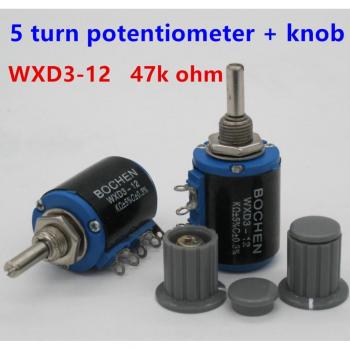 WXD3-12 2W 47K ohm Potentiometer Set with Copper Core and Knobs
