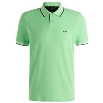 Polo de Algodón Verde BOSS Slim