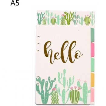 Separador de Hojas para Cuadernos A5 A6 con 6 Agujeros