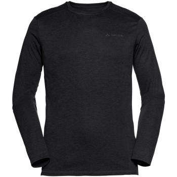 T-shirt homme VAUDE Sveit LS, noir uni, séchage rapide, taille S