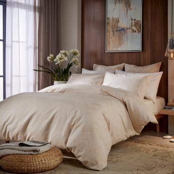 Creme Vantona Luton Jacquard Bettlaken‑Set mit Kissenbezügen