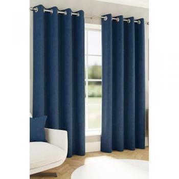 Thermal Navy Chester Blackout Eyelet Drapes for Home Interiors