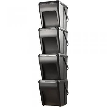 Poubelles de Tri Empilables KADAX (4 x 25L, Noir)