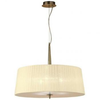 Antique Brass Ceiling Pendant with Cream Shade