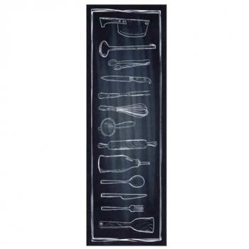 Tappetino da cucina vitaXL Kiliam 60x180 cm Velluto Nero