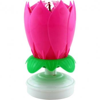 Musical Lotus Cake Candle for Birthday Celebrations