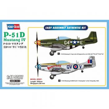 Hobbyboss 1/48 P-51D Mustang IV Kit de Chasseur Authentique