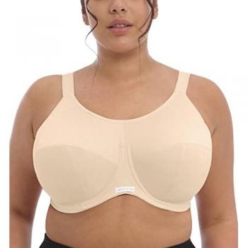 Elomi Womens Energise Full Cup Side Support Sports Bra Beige 36E