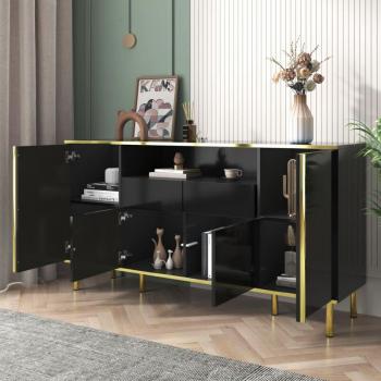 Coiffeuse Minimaliste 125×40×80cm – OKWISH – Miroir & Tabouret Inclus – Lumières LED 6 – Blanc