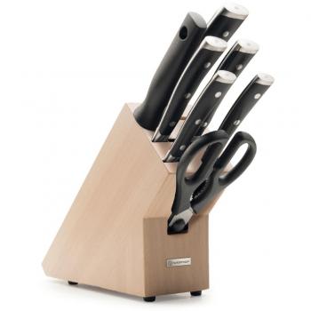 Wüsthof CLASSIC Ikon 7 pièces avec aiguiseur et ciseaux