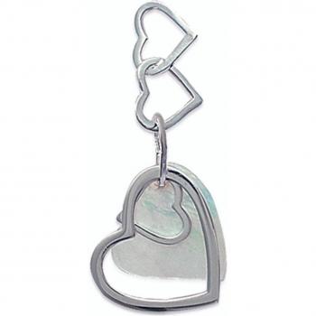 Bijou Lily – Pendentif en Argent 925, “Cœurs Nacrés” blanc