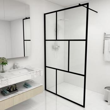 Paroi de douche en verre trempé noir 115x195 cm