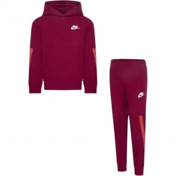 Tuta Nike Kids Red Burgundy Tape Set con Felpa e Pantaloni per 6-7 Anni