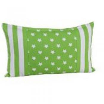 Coussin Vert à imprimé Étoiles et Rayures 30 cm x 50 cm
