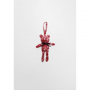 Stradivarius Burgundy Bear Charm with Bow OS