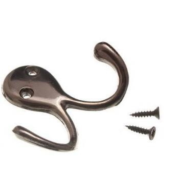Bronzed Twin Hat and Robe Coat Hanger Clothes Hook with Screws (100 Pack)