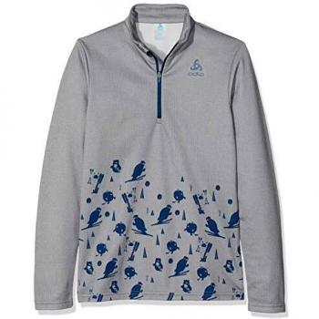 Odlo Midlayer 1/2 Zip Carve Niños Forro Polar, Gris Concreto Melange