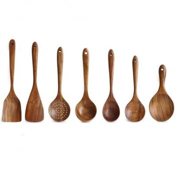 Teak Wood Rice Colander and Soup Skimmer
