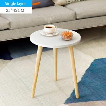 Wooden Round Coffee Table with Storage