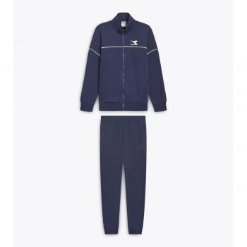 Tuta Uomo Diadora FZ Core Blu Classico Cotone Felpato