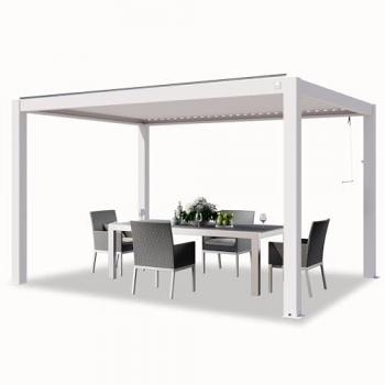 Pergola 3x4m avec lames orientables blanche PRIMEYARD
